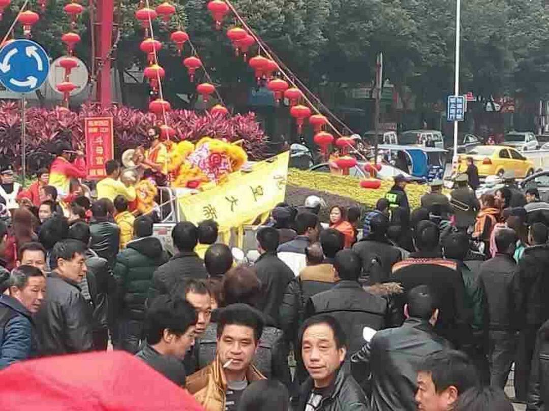 江沙斗母宫瑞狮团参与中国福建天后宫游行